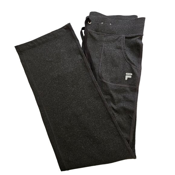 Fila Pants - Fila Sport Movement Pants Womens Medium Charcoal Gray Drawstring Waist Yoga Gym